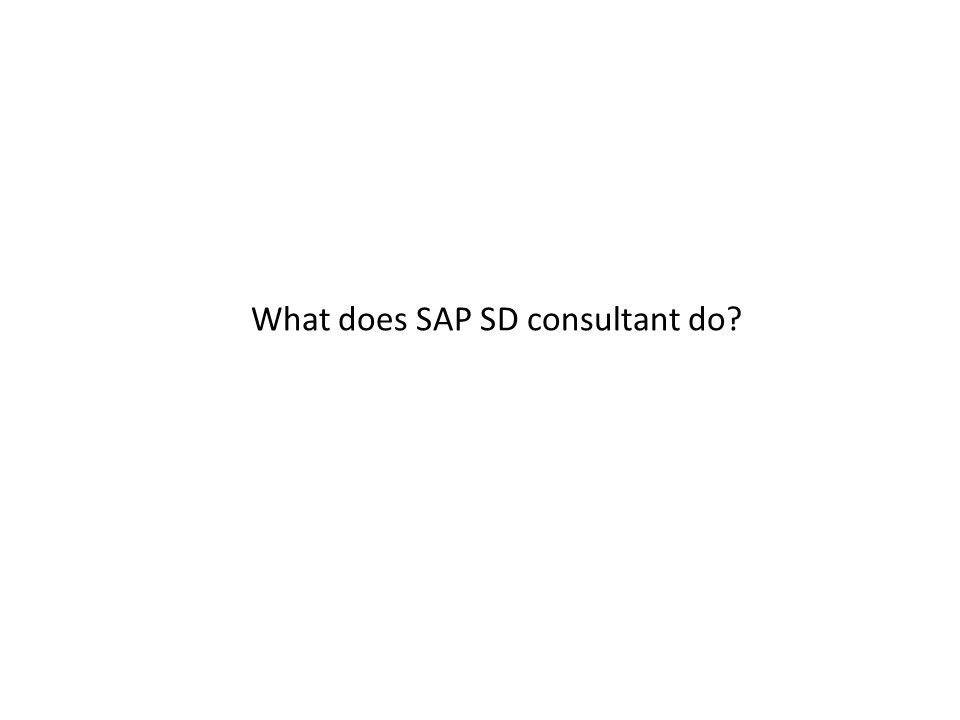 What does SAP SD consultant do