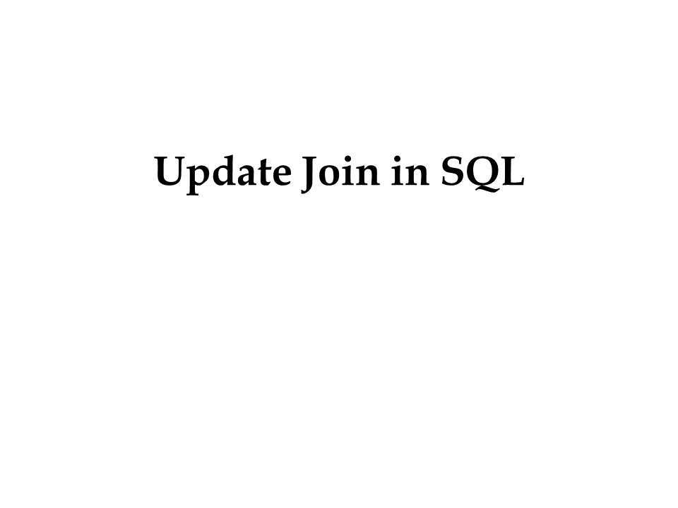 Update Join in SQL